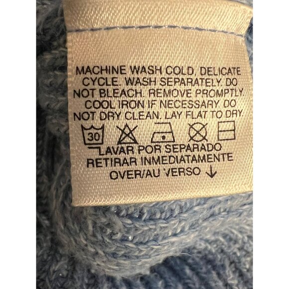 Liz Wear Petite Blue Sweater PS Tight Ribbed Knit Comfortable USA - Picture 12 of 14